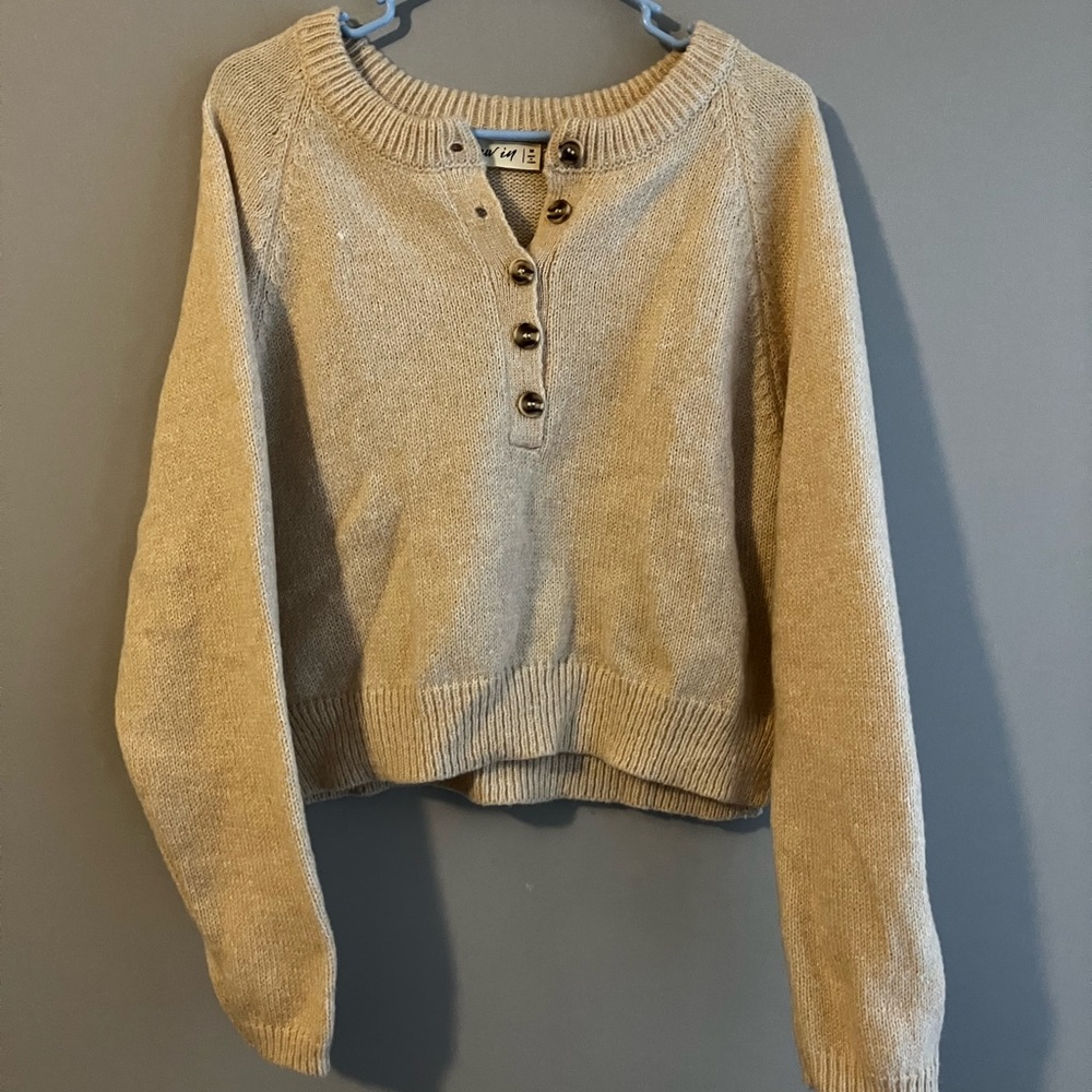 Crème colored Bohme Button up Sweater